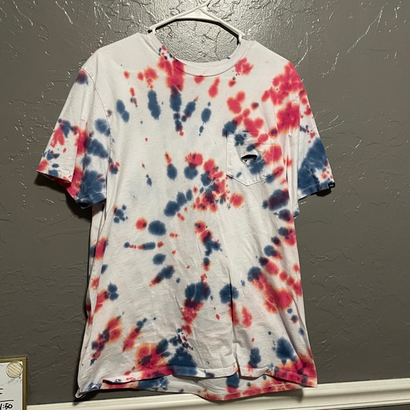 Vans Other - Red/Blue Tie-Dyed White Vans Short Sleeve
